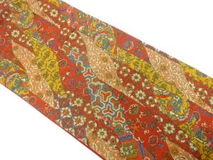 斜め縞に花唐草模様　全通袋帯